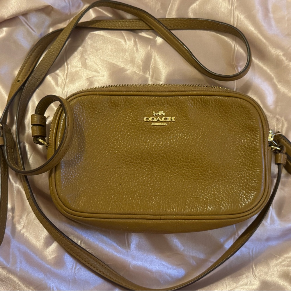 Coach Tan Pebbled Leather Crossbody